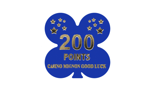 Dark blue Funfair Token lucky clover shape with foil print