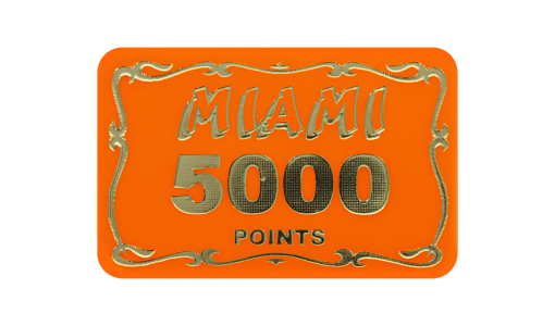 Orange red Funfair Token rectangular with foil print
