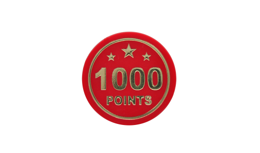 Red Funfair Token round with foil print