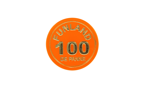 Orange red Funfair Token round with foil print
