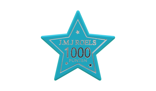 Turquoise Funfair Token star shaped with foil print