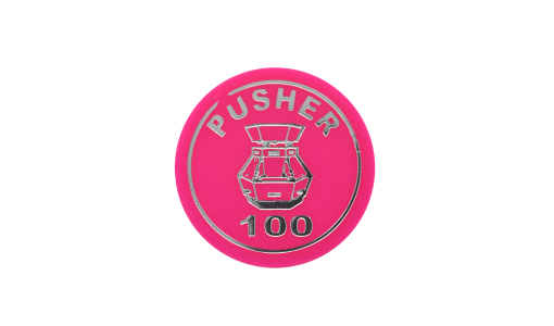 Neon pink Funfair Token round with foil print