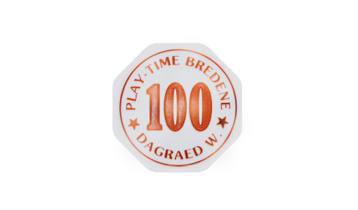 White Funfair Token octagon with foil print
