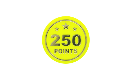 Neon yellow Funfair Token round with foil print