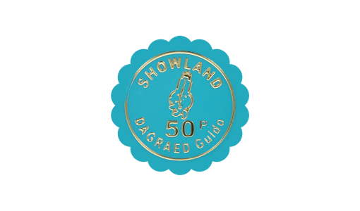 Turquoise Funfair Token serrated with foil print