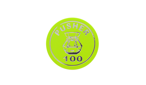 Neon green Funfair Token round with foil print
