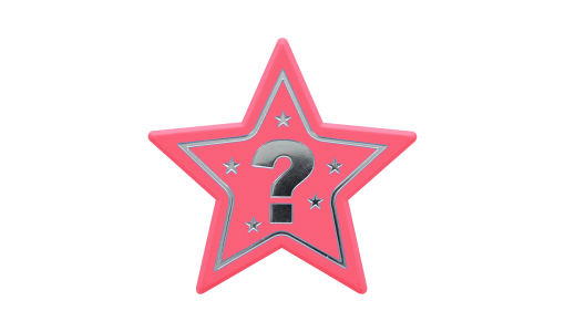 Bright pink Funfair Token star shaped with foil print