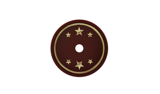 Brown Funfair Token round with foil print and pierced with hole