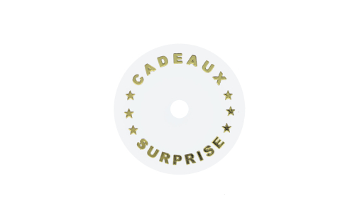 White Funfair Token round with foil print and pierced with hole