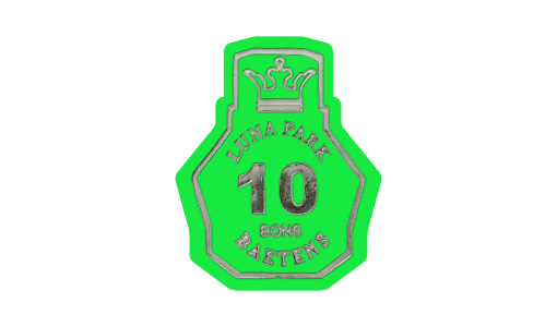 Apple green Funfair Token pusher with foil print