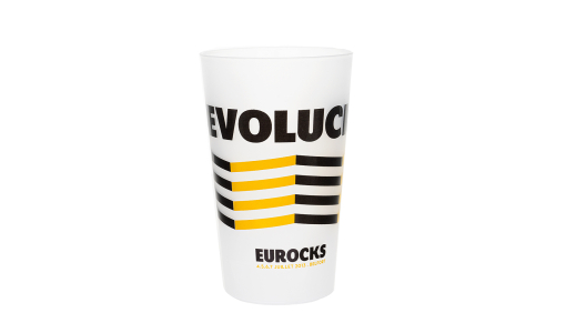 Frosted Reusable Cup 25 cl with screen print in 2 colours
