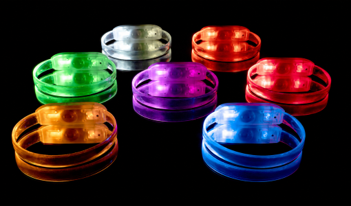 Bracciale LED in stock con incisione e 3 posizioni di pulsazione