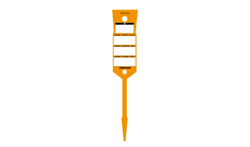 Etiquette de clé de voiture budget orange avec boucle pré-imprimée