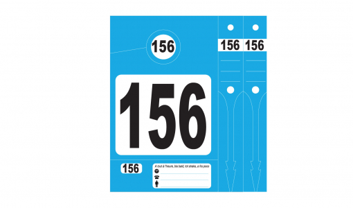 Ensemble porte-clés voiture bleu avec 5 pièces et numérotation