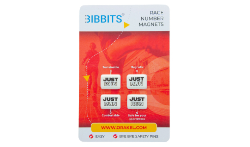 Aimants pour dossards BibBits pré-imprimés avec carte frontale