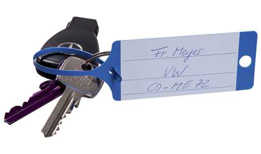 Blauer Mehrzweck-Schlüsselanhänger mit Schlaufe am Autoschlüssel