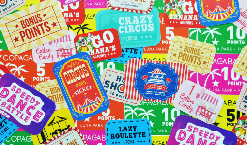 Personalised Funfair Tickets in different sizes