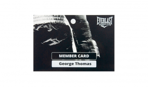 Horizontal Synaps Badge with black print and round perforation