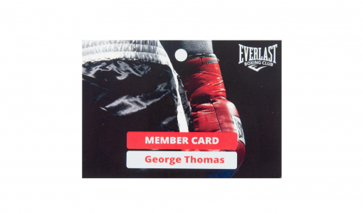 Horizontal Synaps Badge with full colour print and round perforation
