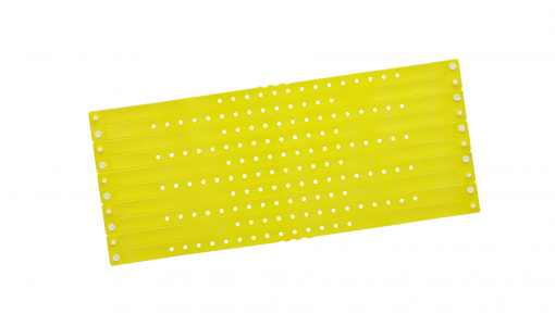 Light yellow Vinyl Wristbands in L-shape without print