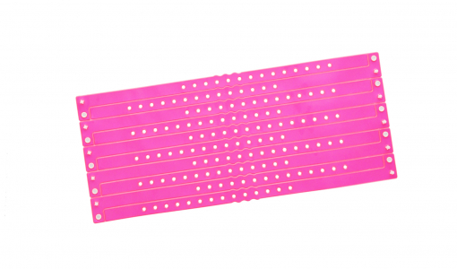 Shiny pink Vinyl Wristbands in L-shape without print