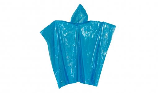 Cape de pluie bleu jetable sans impression
