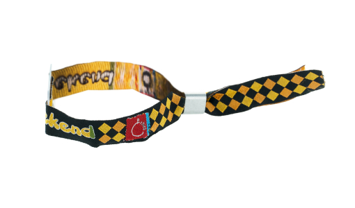 Woven Fabric Wristband with metal closure and NFC-tag