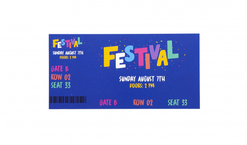 Toegangsticket 140 x 70 mm met kleurendruk