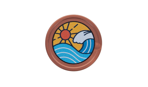 Copper Recycled Plastic Token 29 mm round with full colour print