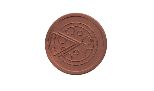Copper Recycled Plastic Token 29 mm round with engraving