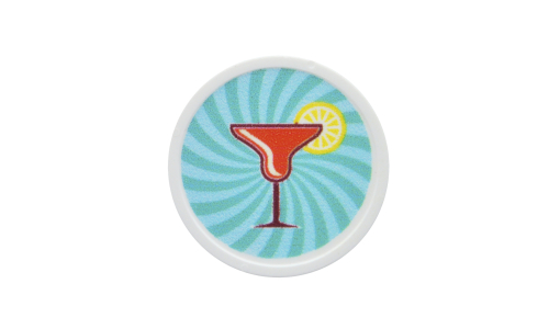 White Token in Stock printed with cocktail glass