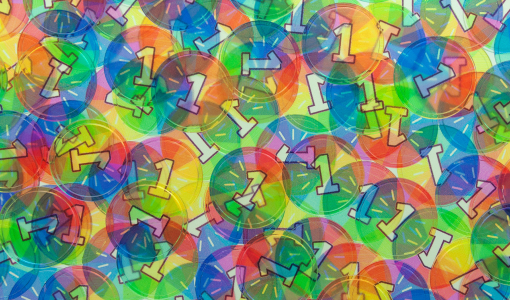 Transparent Tokens in Stock printed with number 1