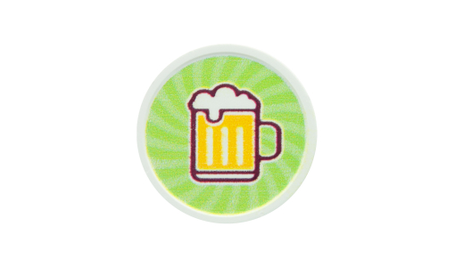 White Token in Stock printed with beer glass