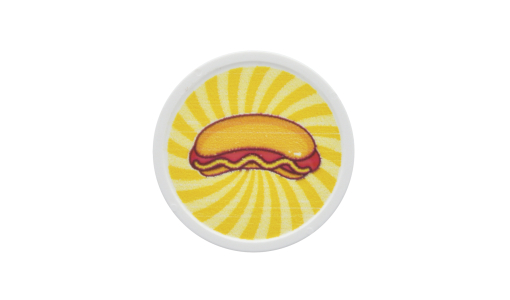 White Token in Stock printed with hotdog