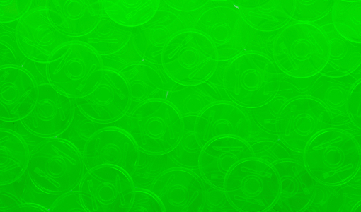 Transparent green Tokens in Stock embossed with cutlery
