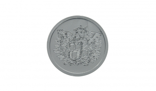 Silver Recycled Plastic Token 29 mm round with engraving