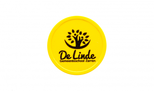 Yellow Recycled Plastic Token 29 mm round with 1 colour print