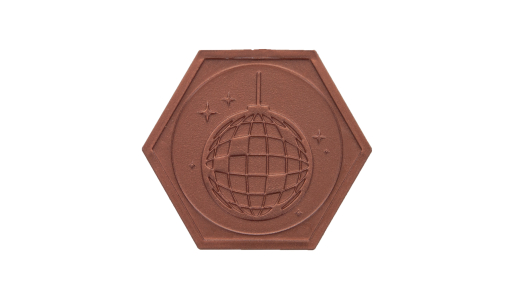 Copper hexagon Recycled Plastic Token with engraving