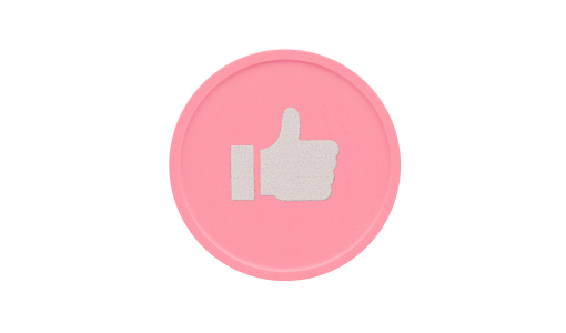 Round Recycled Plastic Token in pastel pink with 1 colour print
