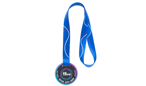 Printed Plastic Medal with satin ribbon
