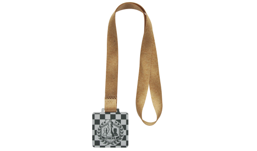 Square Acrylic Medal with printed design and pre-printed ribbon