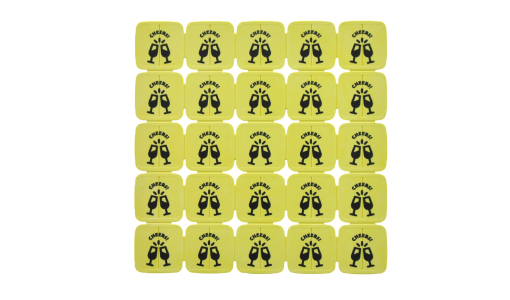 Pastel yellow Recycled Plastic Festival Token with 1 colour print
