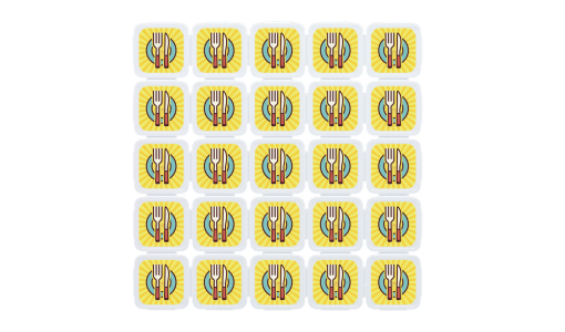 White Recycled Plastic Festival Token printed with cutlery