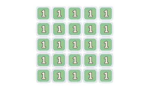 White Recycled Plastic Festival Token printed with number 1