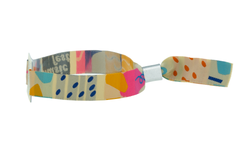 Woven Fabric Wristband with Printable Tag and metal closure