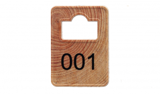 Wooden Cloakroom Token printed with numbering and square opening
