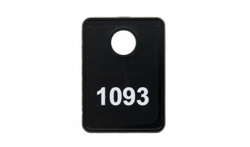 Black Cloakroom Token printed with numbering and round opening
