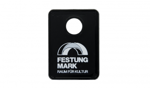 Black Cloakroom Token with 1 colour print and round opening
