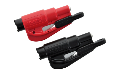Gordelsnijders met raambrekers in rood en zwart met ResQMe logo laser gegraveerd