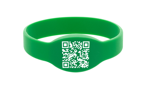 Dark green Silicone NFC-wristband with 1 colour print